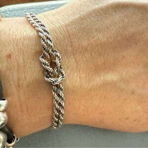 925 Sterling Silver Double Strand Knot Bracelet